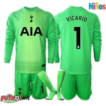 Camiseta Tottenham Hotspur Guglielmo Vicario #1 Portero Primera Equipación para niños 2025-26 manga larga (+ pantalones cortos)